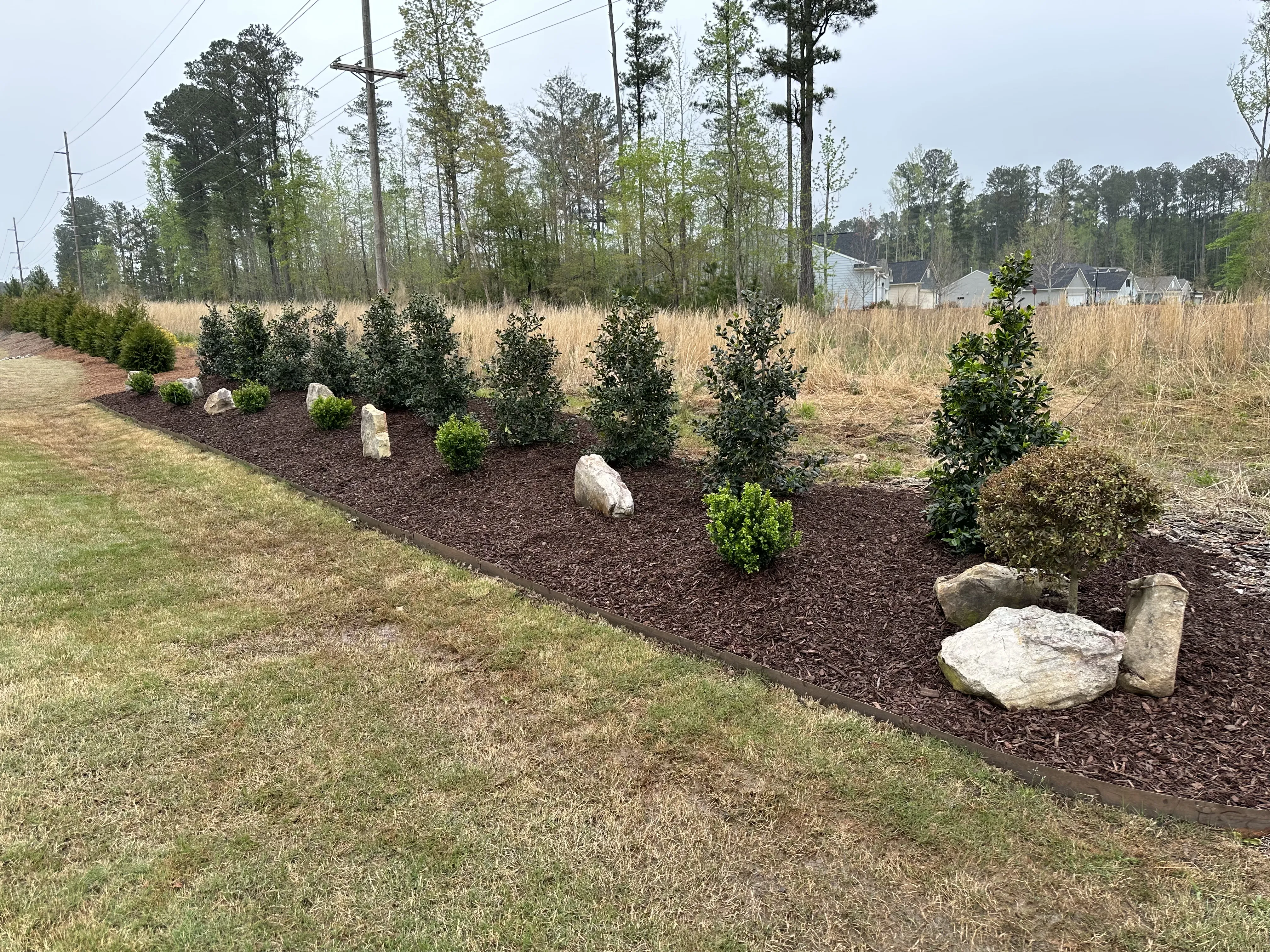 Mulch pit installation and landscaping enhancement Newnan GA